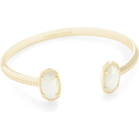Elton Bracelet in 14k Gold-Plated Brass Fashion Jewelry for Women White Opal